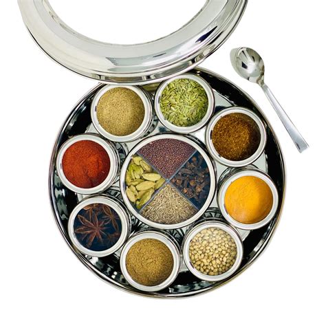 Stainless Steel Spice Container, Indian Spice Box, Kitchen Spice 